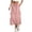 Pink, variant on Women's Cargo Skirts, Back Slit Elastic Waist Drawstring Multi-pocket Midi Skirts for Women Pink Size S