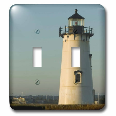 Edgartown Harbor - 3dRose MA, Marthas Vineyard, Edgartown Lighthouse - US22 WBI0309 - Walter Bibikow - Double Toggle Switch (lsp_90983_2)