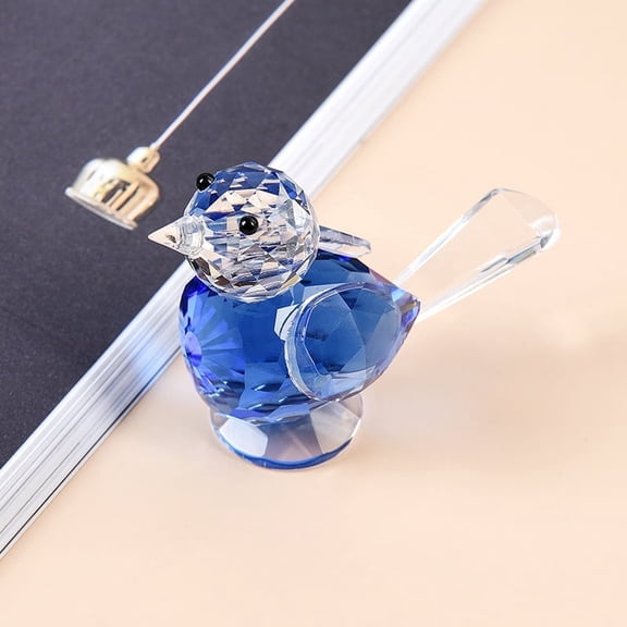 1PCS 2inch Crystal Bird Ornament Figurine Decor Glass Bird Statue Ornaments Art(Blue）