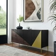 thumbnail image 2 of Console Entry Table Sideboard Cabinet, Black Gold, Wood, Metal, Mid Century Living Lounge Cafe Lobby Hospitality Restaurant, Modern Contemporary HB36018, 2 of 10
