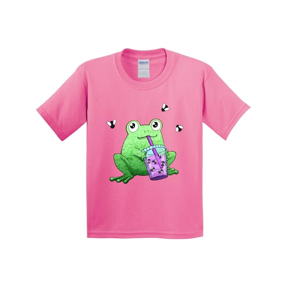 Inktastic Boba Toad Cute Frog with Tea Youth T-Shirt