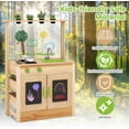 thumbnail image 5 of OLAKIDS Mud Kitchen, Outdoor Toys Play Kitchen with Acrylic Drawing Board Blackboard 4 Cups Removable Sink Cooking Accessories Wooden Kids Kitchen Playset Backyard Garden Gift for Boys Girls Ages 3+, 5 of 7