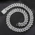 thumbnail image 1 of Hip Hop Shiny 15MM Cuban Link Chain Necklace Women Men Silver Color Rhinestone Iced Out Cuban Chain Punk Jewelry Necklace Gift, 1 of 7