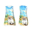 thumbnail image 7 of Fuzoiu French Bulldog Sunflowers Bubbles Print Women's Sleeveless Dress,Summer Dresses for Women,Casual Sundresses,Beach Sleeveless T-shirt Swing Dress with Pockets, 7 of 7