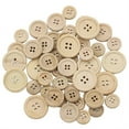 thumbnail image 2 of Yesbay 50 Pcs Mixed Wooden Buttons Natural Color Round 4-Holes Sewing Scrapbooking DIY, 2 of 7