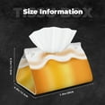 thumbnail image 2 of Tissue Box Cover, Golden Beer Rectangular Leather Tissue Holder - Tissue Case Facial Paper Organizer for Bathroom, Vanity Countertop, Tabletop, Car, Napkin, 2 of 6