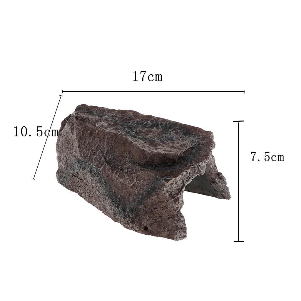 Reptile Hideout Resin Vivid Rock Cave Aquarium Fish Tank Turtle Frog Basking Platform Maroon