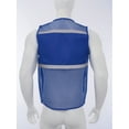 thumbnail image 3 of TiaoBug Men Women High Visibility Reflective Safety Vest Breathable Mesh Zipper Vest Work Outdoor Activities Dark Blue 175-XL, 3 of 7