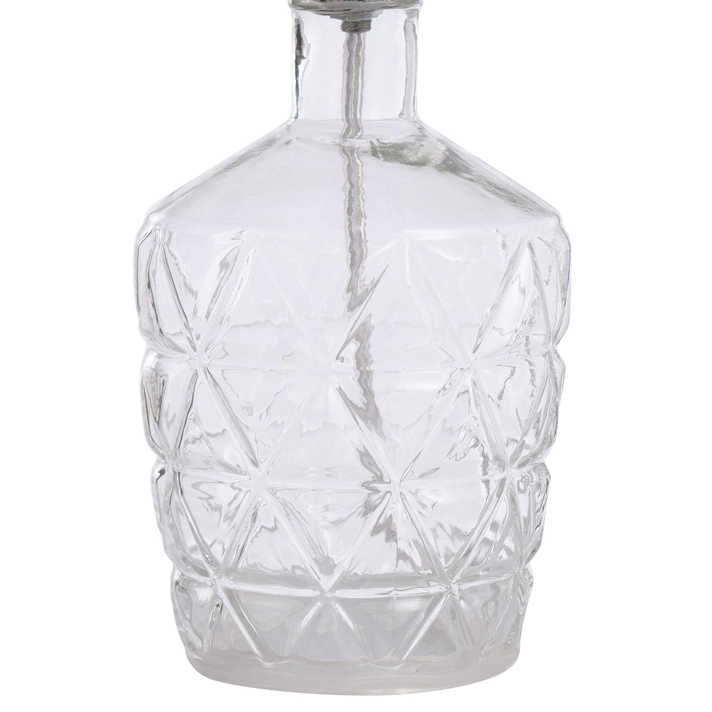 Textured Glass Accent Lamp with an Open Bottom Design - Clear Water