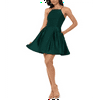 Betsy & Adam Women's Halter Fit & Flare Dress Green Size 2 Petite