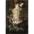 thumbnail image 2 of Jean-Baptiste Monnoyer 17x24 Black Ornate Framed Double Matted Museum Art Print Titled: Marble Vase with Garland of Flowers, 2 of 5