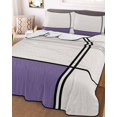 thumbnail image 3 of Quilts King Size, Farmhouse Purple, Soft Comforter Bedding Set for Bed, Modern Abstract Geometric Stripes Art Lightweight Quilted Bedspread with Pillow Cover(2 Pieces) for All Season, 96x106 Inch, 3 of 6