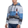 thumbnail image 3 of Daiia Lighthouse On The Waters for Men's Fashion Hoodies & Sweatshirts with Kangaroo Pocket Hooded Sweatshirt Breathable & Moisture Wicking-Small, 3 of 7