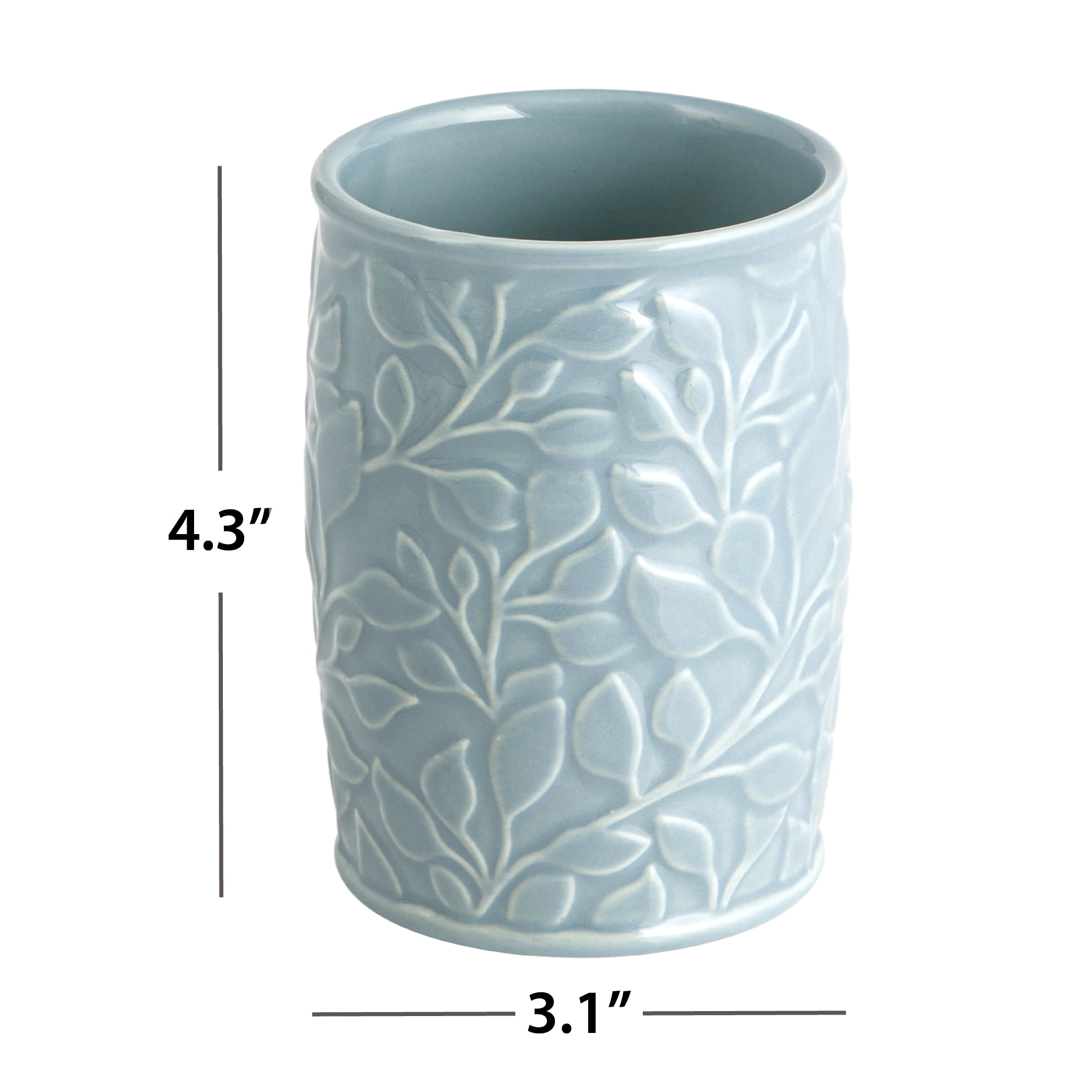 Mainstays Floral Ceramic Toothbrush Holder for Adults