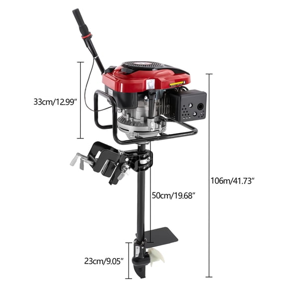 Outboard Engine, Gasoline Outboard Motor, 4 Stroke Boat Motor, 8 Horsepower, 196cc, 4500RPM, Powerful & Efficient, Fast Driving, Fuel Saving Technology, Marine Propulsion, Inflatable, Dinghy