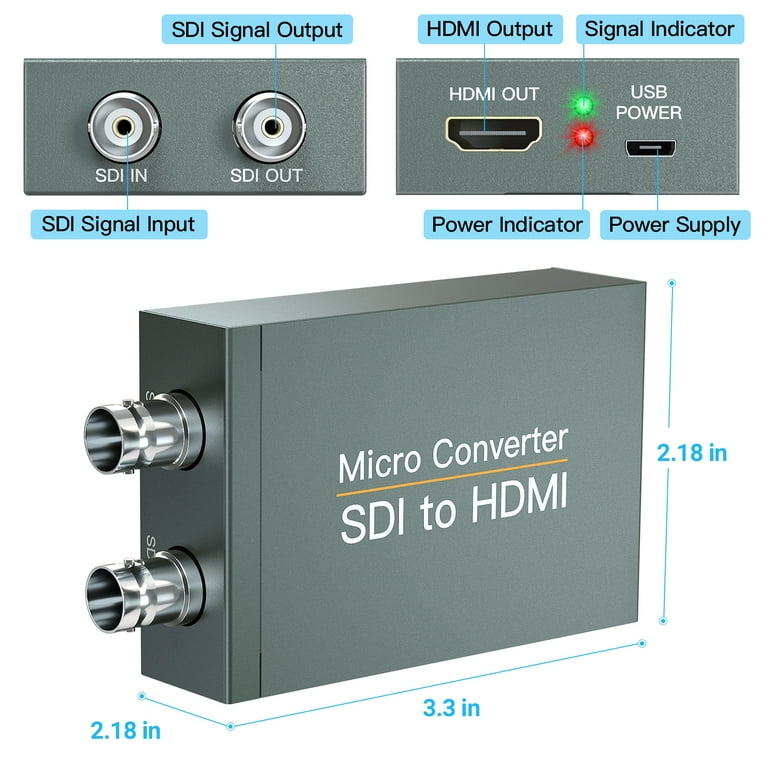 SDI to HDMI Digital Video Converter with SDI Loop Out, 1080P SDI to HDMI Digital Video Converter with SDI Loop Out, 1080P