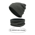 thumbnail image 2 of ZQUUVOU Winter Beanie Hat Scarf Gloves Set for Men Women Solid Color Outdoor Warm Knitted Hat Scarf TouchscreenGlove Set Dark Gray, 2 of 4