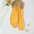 thumbnail image 2 of Jinhomg Jumpsuit for Toddler Girls Backless Strap Slouch One Piece Outfits Cute Harem Halter Romper Pants with Pockets Yellow 3 Months, 2 of 7