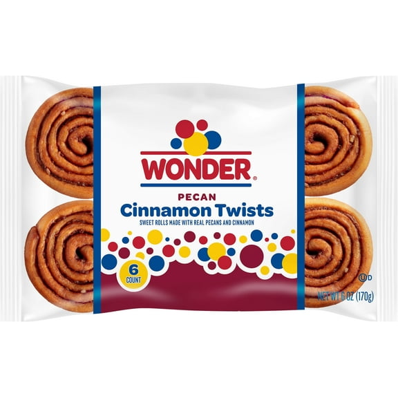 Wonder Cinnamon Twist, Cinnamon and Pecan Baked Pastry Rolls, 6 oz, 6 Count (2 Pack)