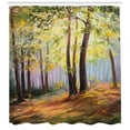 thumbnail image 3 of Ambesonne Country Shower Curtain, Spring in Forest Leaves, 69"Wx70"L, Brown Green, 3 of 3