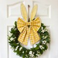 thumbnail image 3 of Plaid Easter Bows for Wreaths - Rustic Velvet Decorative Bunny Bow with Ears, Holiday Fabric Topper for Front Door, Wall, Window, DIY Spring & Party Decor, 3 of 5