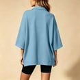 thumbnail image 6 of Guluxicc Women's Quarter Zip Sweatshirts Stand Collar 3/4 Sleeve Casual Loose Pullover Sweatshirts for Everyday Spring Fall Tops, 6 of 7
