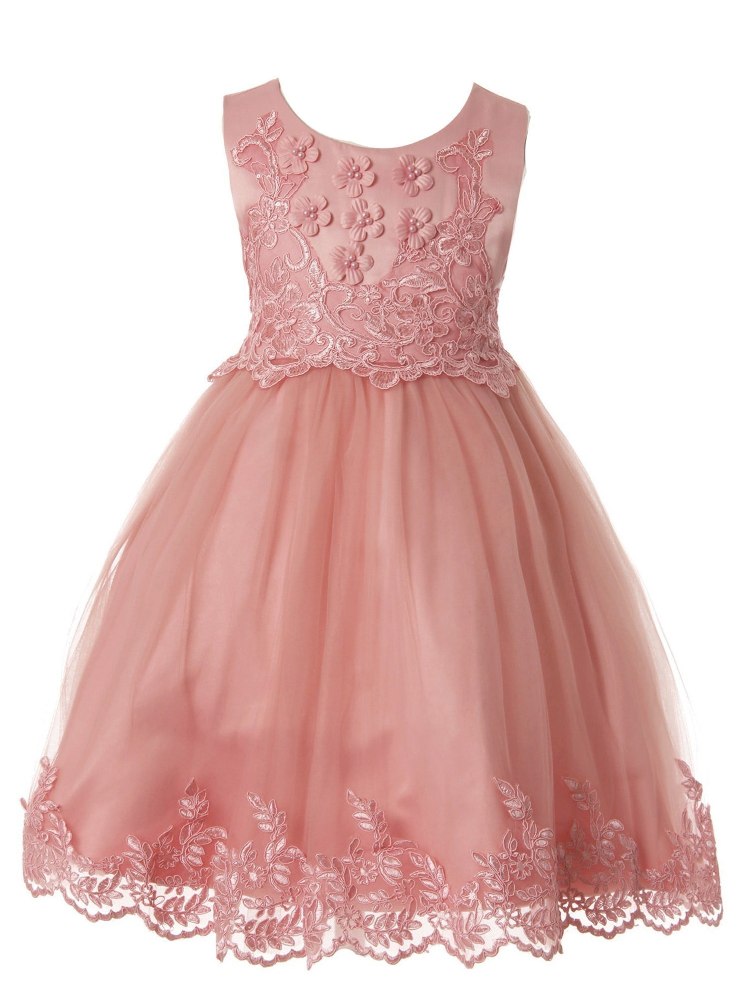 dusty rose flower girl dress