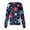 1241#Navy, variant on Women's Lightweight Star Print Long Sleeve Shirt Button Front Casual Summer Blouse for Women Black 2XL