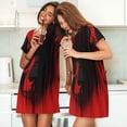 thumbnail image 4 of Kdxio Minimalist Skull Red Pattern Womens Short Sleeve Sleepshirt Scoopneck Cute Nightdress Ruffle Comfy Nightgown, 4 of 6