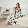 thumbnail image 3 of Xoenoiee Dog Paw Print Nightgown Womens Loose Fit Sleepwear Long Loungewear Dress Soft Long Sleeve House Dress Mumu Dress, Size M, 3 of 7