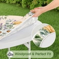 thumbnail image 5 of Pioneer Flower Floral Print Pattern Round Fitted Tablecloth with Elastic Edge,Dining Table Cover Waterproof,Outdoor Round Tablecloth for Camping,Dining,Indoor and Outdoor, 5 of 7