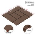 thumbnail image 2 of Olurrisa 44pcs Wood Interlocking Flooring Tiles Waterproof Flooring for Outdoor & Indoor Patio,Balcony,Garden,Poolside,12 * 12 in,Red Brown, 2 of 6