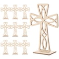 thumbnail image 4 of 10 piezas de adorno de cruz de madera, cruz de madera, decoración artesanal para mesa, manualidades, decoración de cruz, 4 of 8