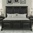 thumbnail image 5 of Roundhill Renova Vintage Black Wood Panel Bed, King Size, 5 of 5