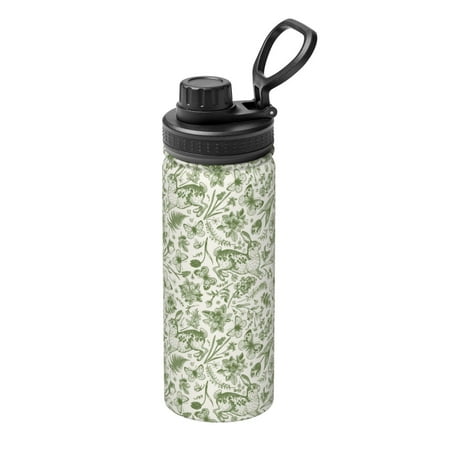 

Lukts Green Rabbit Print 18oz Insulated Sports Kettle Outdoor Sport Gym Stainless Steel Water Bottles