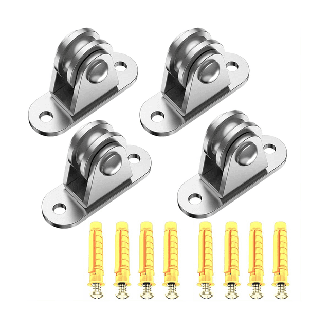 304 Stainless Steel Pulley Block, Small Pulley Block Silent Pulley, Material Handling and DIY Kits Moving, 4PCS