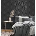 thumbnail image 2 of Fine Decor Shard Black Trellis Wallpaper, 2 of 7