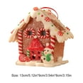 thumbnail image 2 of Yucurem Christmas Gingerbread House Ornaments with Rope, Light Up Resin Christmas Pastel Candy House Hanging Ornaments for Tree Holiday Party Home Decoration, 2 of 6