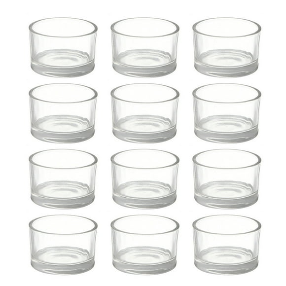 Tenedor de cristal de cristal de 12 unids Taza de cristal transparente Tenedor de la vela del tealight