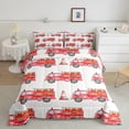 thumbnail image 1 of Erosebridal Cartoon Car Bedding King Comforter Set, Fire Fighter Down Comforter, Fireman Car Decor, Reversible 3pcs, 1 of 8