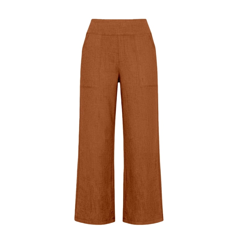 Effortless Wide Leg High Withed Casual Pants for – Relaxed Fit High Rise Capri Cut Trousers for Everyday Wear Beach Pants for Juniors on Dress Pants 