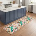 thumbnail image 2 of Hallway Runner Rug 2x6ft Turquoise Birds Washable Runner Rug Non Slip Soft Non-Shedding Low-Profile Retro Farmhouse Colorful Flowers Herbs Long Bathroom Floor Carpet Rugs for Kitchen Entryway Bedside, 2 of 8