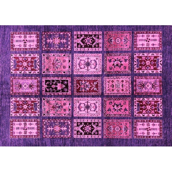 Ahgly Company Indoor Rectangle Abstract Pink Modern Area Rugs, 7' x 9'