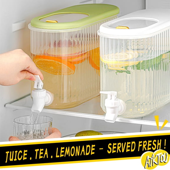 Kdkad Drink Dispenser with Spigot,0.9 Gallon Pitcher,Leak-proof Beverage Dispenser for Fridge,Juices Dispenser for Party Drink,Juices,Iced Tea,Lemonade,Cold Brew