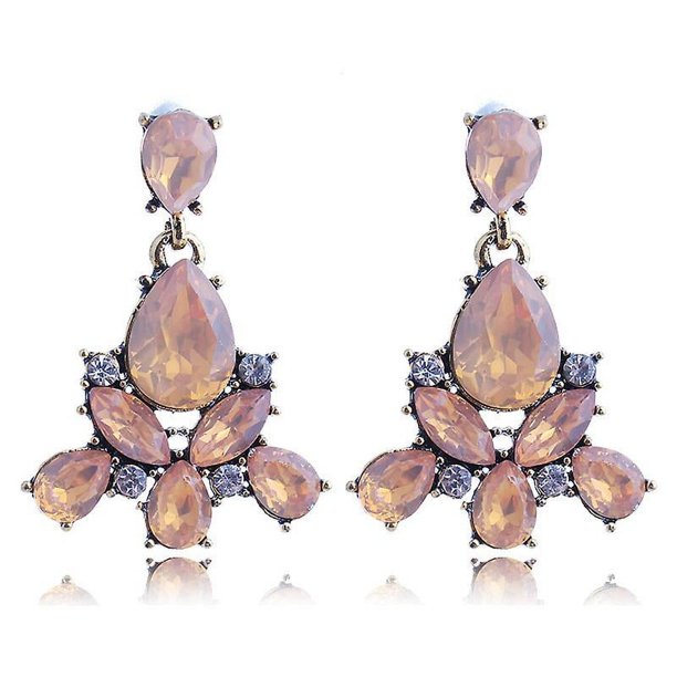 1 par de pendientes colgantes de piedra acrílica de cristal múltiple, decoración de diamantes de imitación, pendientes Piercing, joyería colorida de Navidad para mujer, nuevo