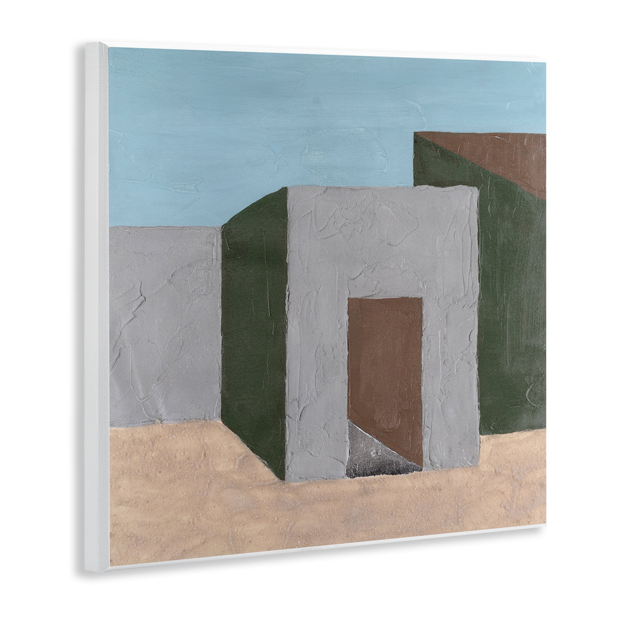 Stupell Industries Geometric Desert House Buildings & Architecture Painting Unframed Art Print Wall Art, 12 x 12