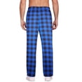 thumbnail image 4 of EKOUAER Men's Pajama Pants Plaid Pj Lounge Pants Soft PJ Bottoms with Pockets & Drawstring, 4 of 5