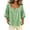 Green, variant on Gingham Tops for Women Square Neck Half Button Puff 3/4 Sleeve Loose Casual Plaid Blouses for Summer Daily Vacation Wear