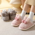 thumbnail image 4 of Zapatillas de algodón con lazo y orejas de conejo para mujer en casa en invierno, suela suave antideslizante gruesa, peludas, lindas y atractivas, zapatillas de mujer para parejas en casa, 4 of 5