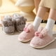 thumbnail image 4 of Zapatillas de algodón con lazo y orejas de conejo para mujer en casa en invierno, suela suave antideslizante gruesa, peludas, lindas y atractivas, zapatillas de mujer para parejas en casa, 4 of 5